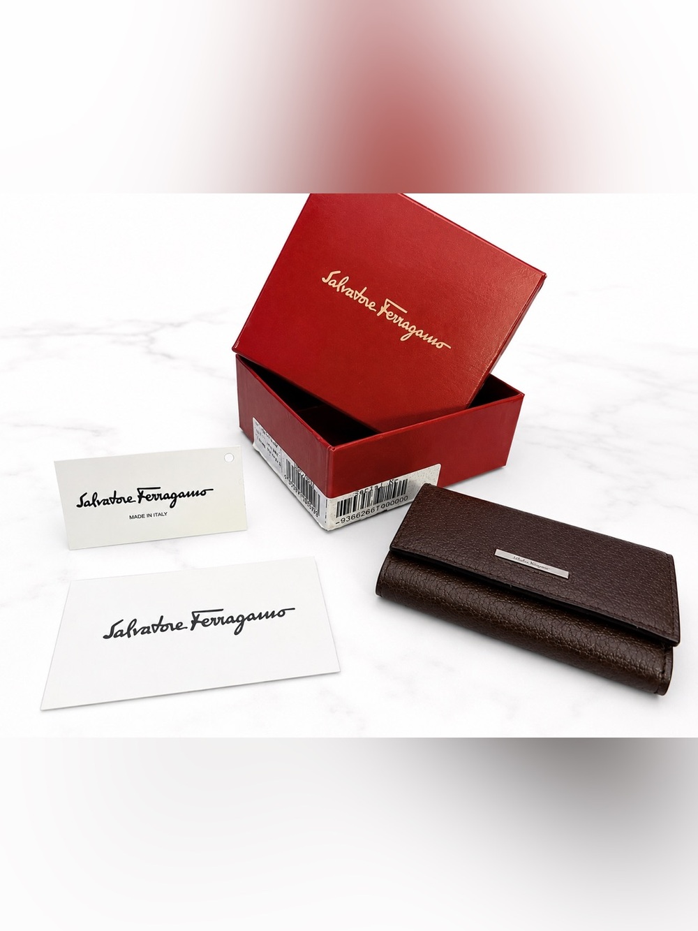 Salvatore Ferragamo Leather 6-Hook Key Case | Made in Italy | Box Included